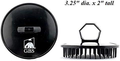 G.B.S Head Shampoo Scalp Massager Brush and Soft Palm Pocket Comb for All Hair Types, Pack of 3 (1 Black and 2 Gray) Made in U.S.A