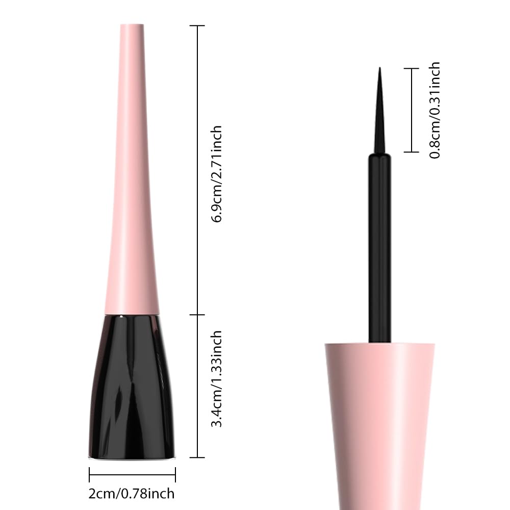 evpct 1Pcs Black Liquid Eyeliner Makeup Waterproof Black Eye Liners for Women, Eyes Wing Eyeliner Stamps Shapes Colored Eyeliner delineador de ojos a prueba de agua contra el agua blanco para ojos