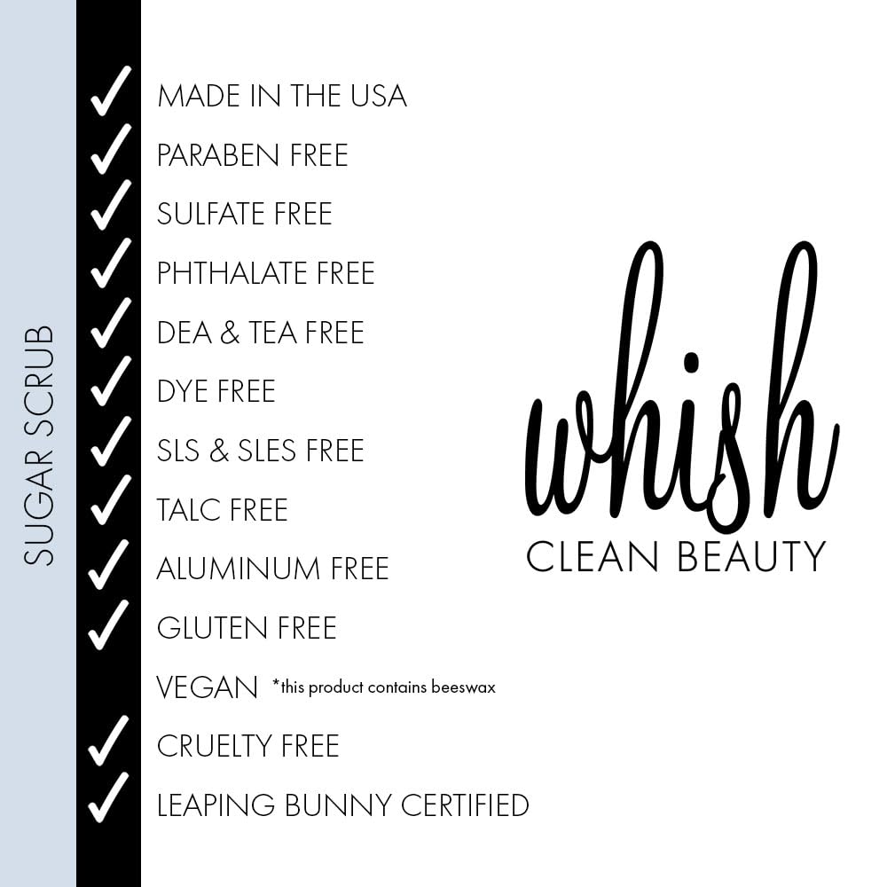 Whish Beauty Pomegranate Exfoliating Sugar Scrub - Body Scrub for Women - Brown Sugar Exfoliator with Raspberry, Aloe, & Shea Butter - Gentle on All Skin Types - Paraben & Sulfate Free - 8 oz