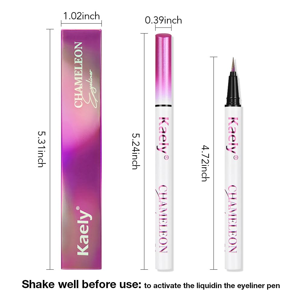 evpct Chameleon Duo Chrome Liquid Eyeliner, Light Dark Purple Glitter Metallic Shimmer Liquid Eyeliner, Multichrome Color Shift, Long Lasting Waterproof Eye Liner Eyeshadow Pencil Face Glitter Makeup