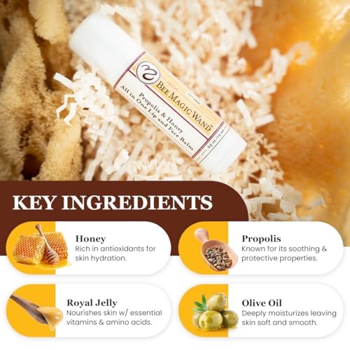 Sweet Bee Naturals Magic Wand - Certified Organic Lip and Face Moisturizing Wand - Natural Chapstick and Balm Wand for Dry Skin and Lips, Non Petroleum Jelly for All Ages and Skin Types,0.65 oz-6 pack