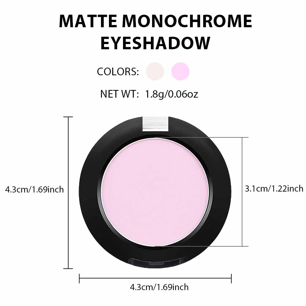 Single Nude Pink White Matte Eyeshadow,Monochrome Eye Shadow,Apply Makeup Easily,Matte Pressed Powder Single Eyeshadow,24 Hour Eye Makeup Longwear Waterproof