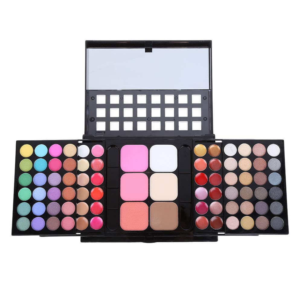78 Color Makeup Palettes Kit, with 48 Pigmented Shiny Matte Eyeshadow Palette Colorful, 18 Lipstick, 6 Concealer, Blusher, Shading Powder, Dual Sides Sponge Applicators, Cosmetics Gift Set