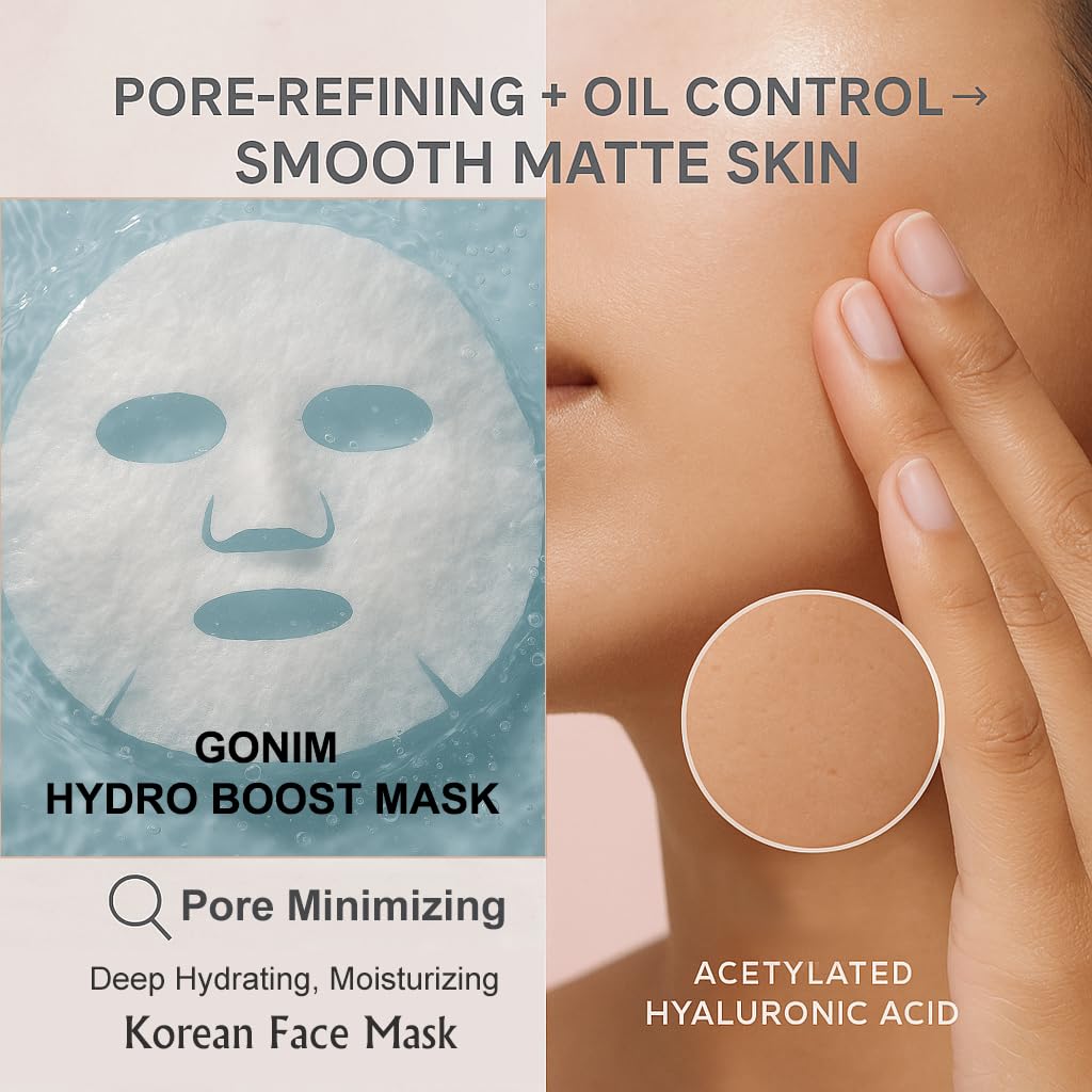 Face Mask Korean Skin Care with Hyaluronic Acid & Collagen Activation- Face Masks Skincare Hydration, Moisturizing Sheet Mask, Travel Essentials, Korean Face Mask 30ml x10 Sheets