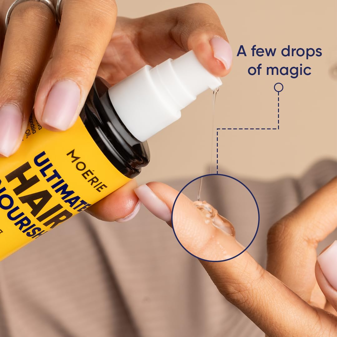 Moerie Ultimate Hair Oil for frizzy, dry and damaged Hair - Deeply Nourishing Rejuvenation - With Vitamin E, Jojoba & Hemp