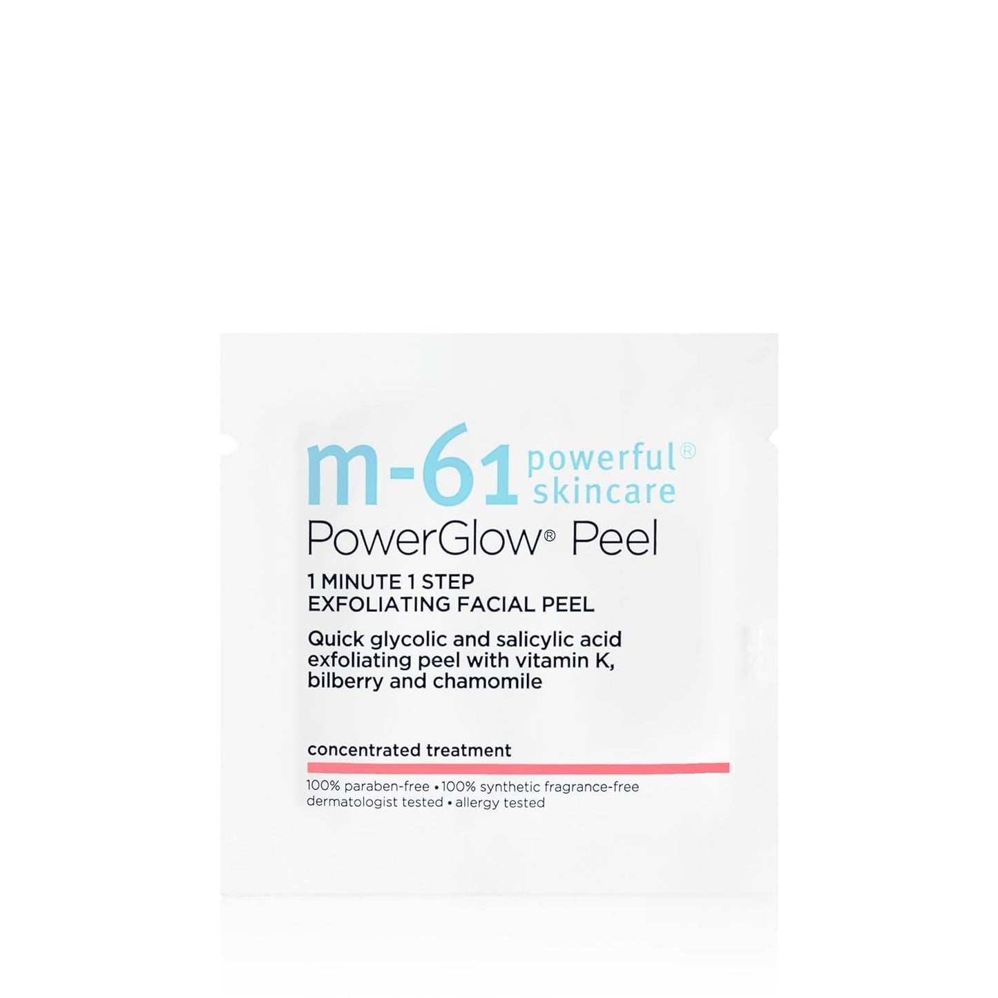 m-61 PowerGlow Peel | Exfoliating Facial Peel With Glycolic, Salicylic Acid. 1 Minute, 1 Step - 60 Treatments