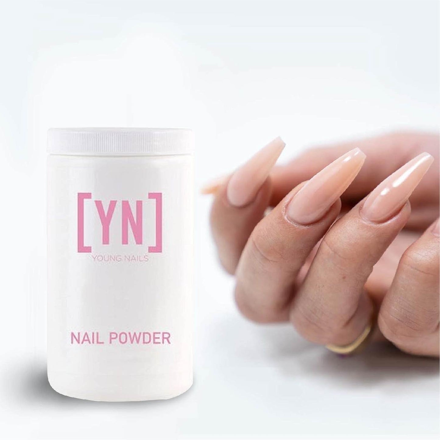 Young Nails Acrylic Core Powder - Self-Leveling Acrylic Nail Powder, Clear Nude Pink White Acrylic Powder for Nail Extenstion, Professional Grade, Superior Adhesion, Color - Natural, 660g