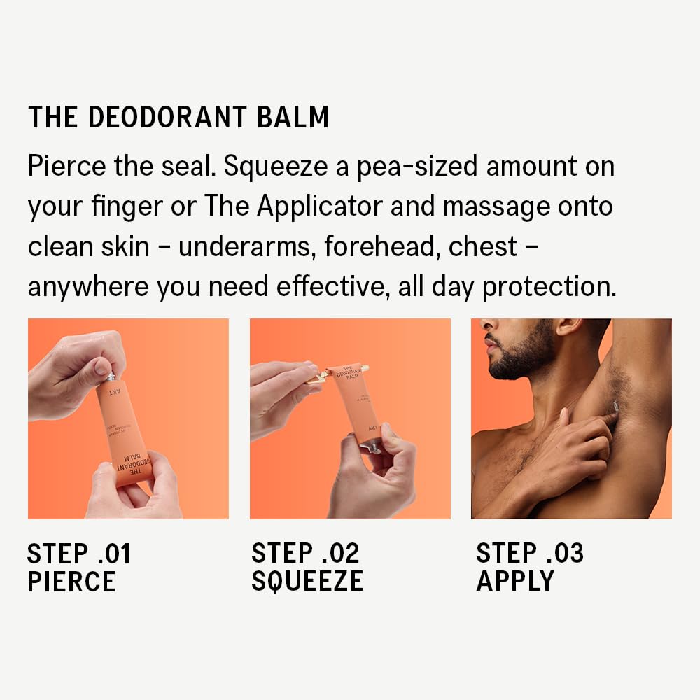 AKT Deodorant Balm 1.7 Fl Oz, Natural Deodorant for Men and Women, Award-Winning, Multi-use, Cream Deo Without Aluminum, Sc.01 Orange Grove, Plastic Free, All Genders