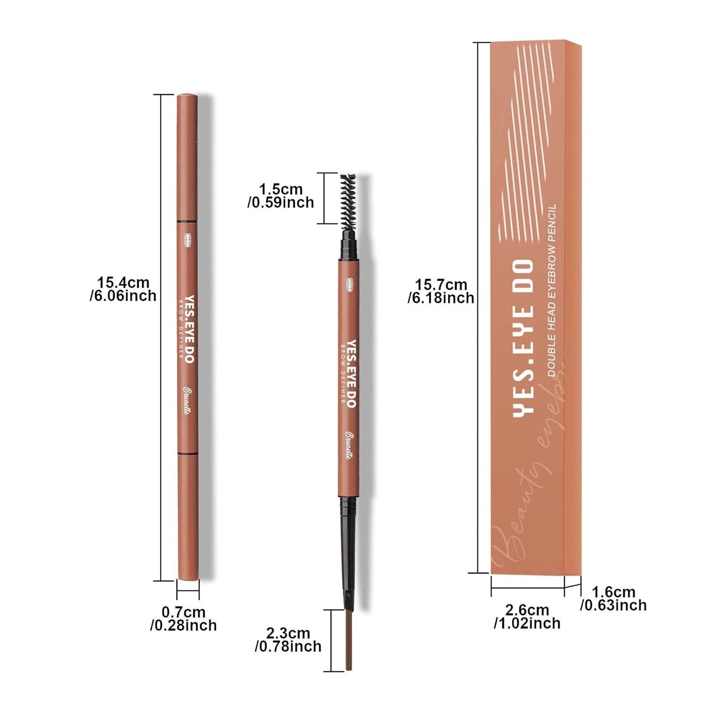Auburn Eyebrow Pencil, Waterproof Red Eyebrow Pencil, Automatic Brow Pen with Spoolie for Red Hair, Ultra Precise Brow Pen for Defining Filling, Longlasting and Sweat-proof,Auburn YES.EYE DO