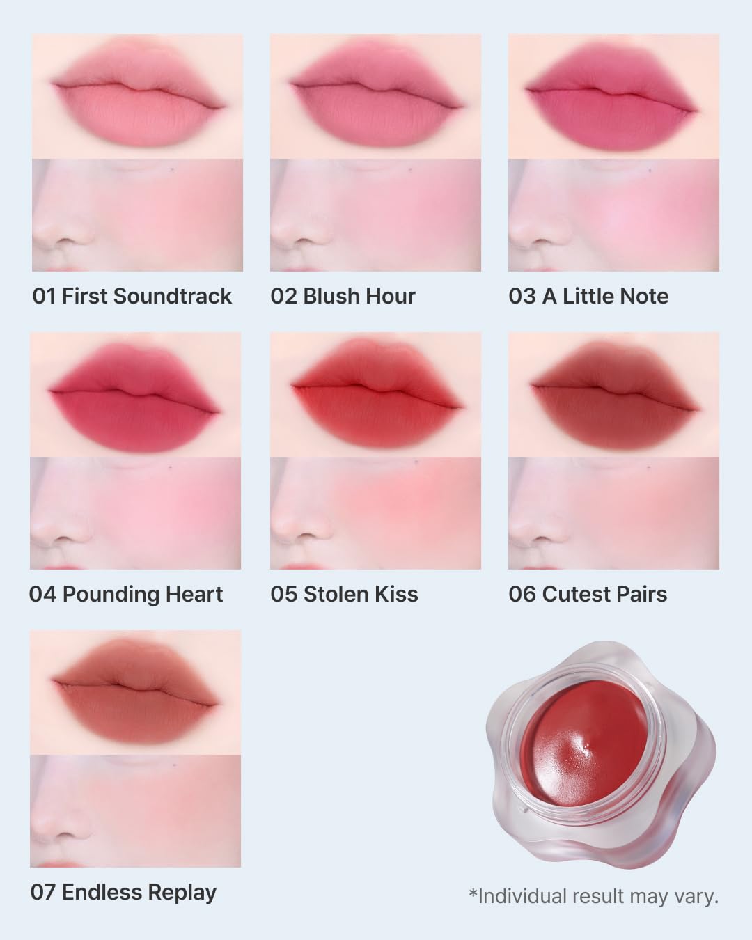 DEARMAY Pure Falling Mood Lip Pot No. 03 A Little Note 0.23 Oz. Vegan Lip Stain Lip & Cheek Multi-Use Tint With Hydrating Formula for Smooth Soft Blend Without Dryness or Fine Lines, Korean Makeup