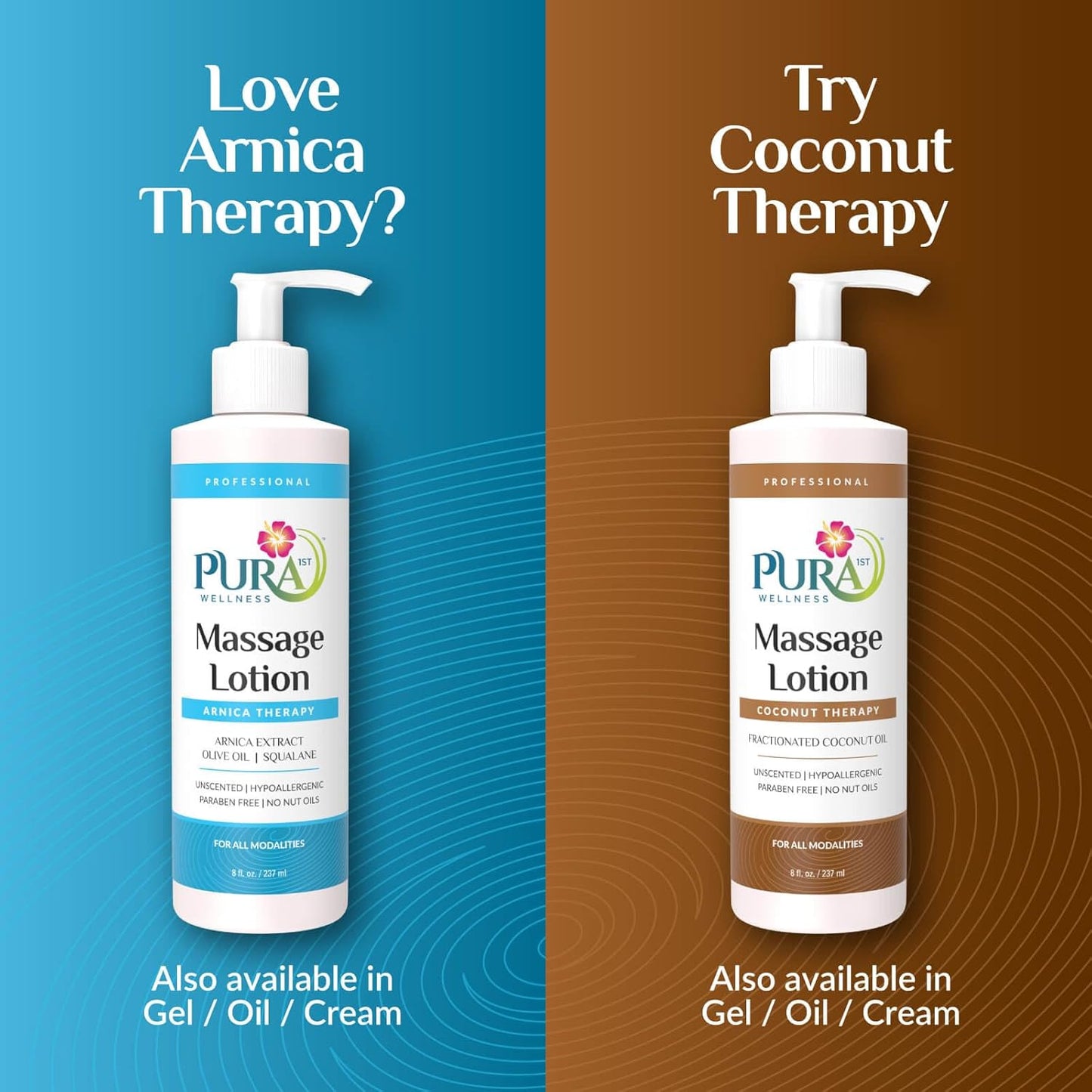 Wellness Professional Arnica Therapy 8oz Massage Lotion, for Bruising, Olive Oil, Arnica Extract, Unscented, Hypoallergenic, Natural, Skin Moisturizing and Hydrating, Deep Tissue