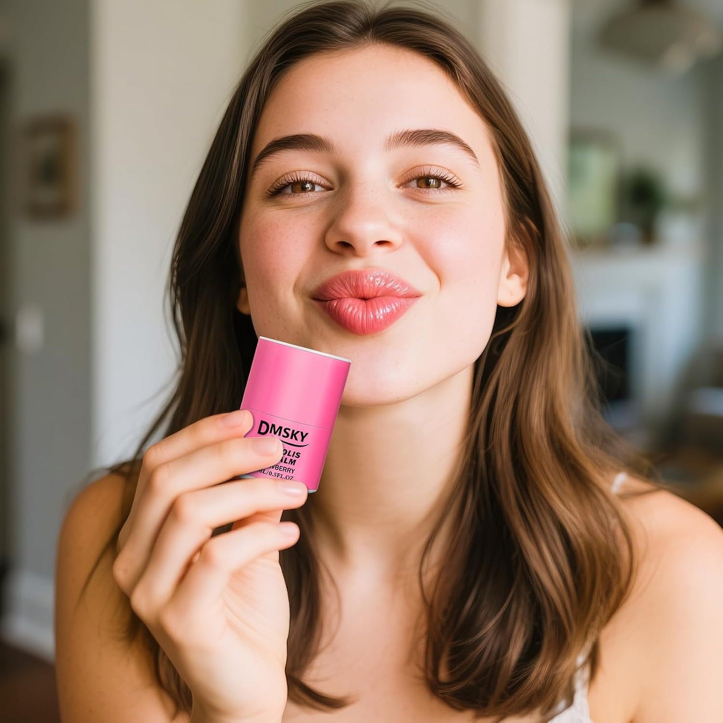 DMSKY 4 Pack Lip Sleeping Mask Set, Lip Butter with Propolis and Vitamin E, Lip Balm for Dry Lips, Reduce Lip Lines and Improve Lip Color