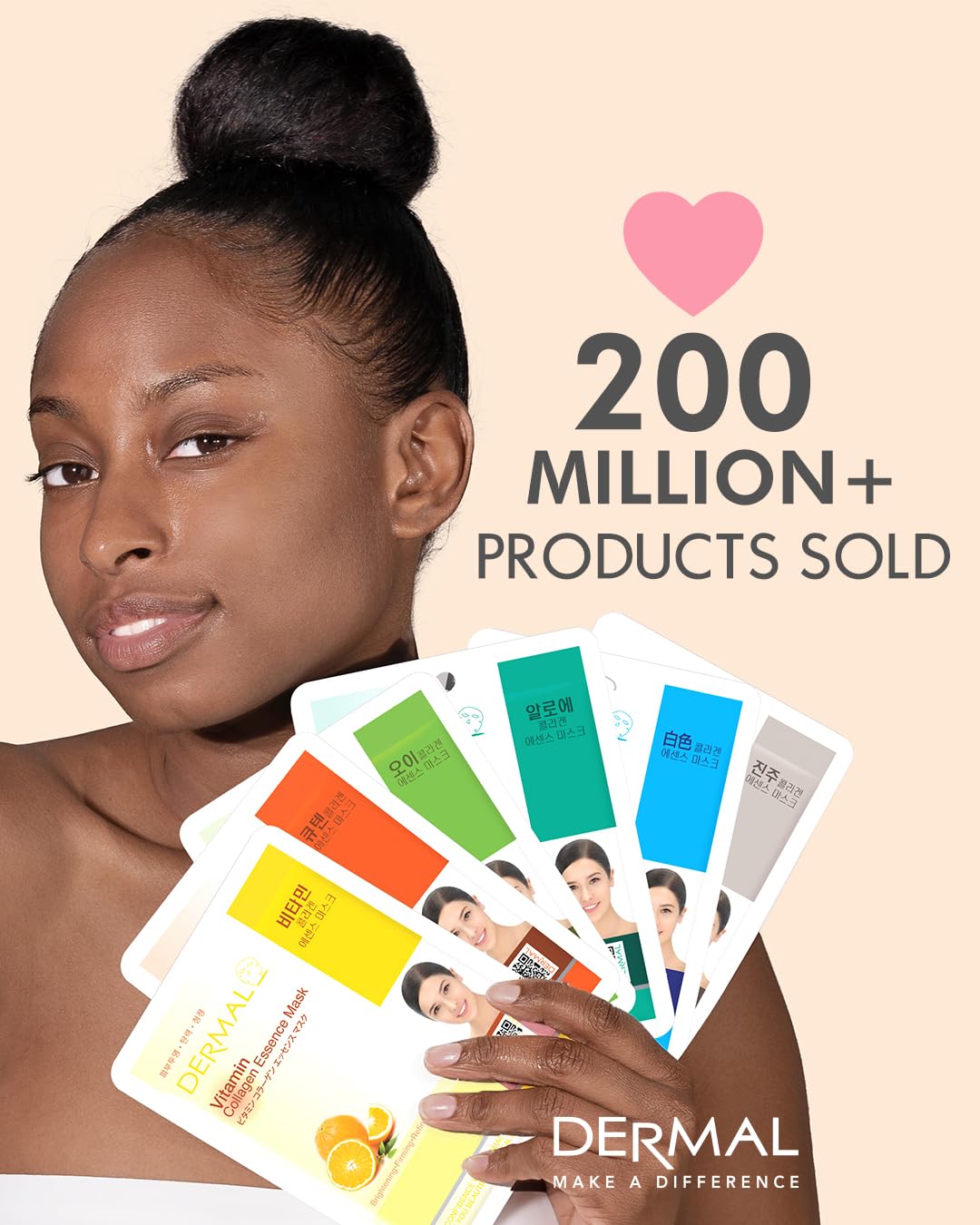 DERMAL Green Tea Collagen Essence Facial Mask Sheet 23g Pack of 10 - Hydrating and Soothing for Sensitive Oily Skin, Revitalize Dull Skin, Daily Skin Treatment Solution Sheet Mask