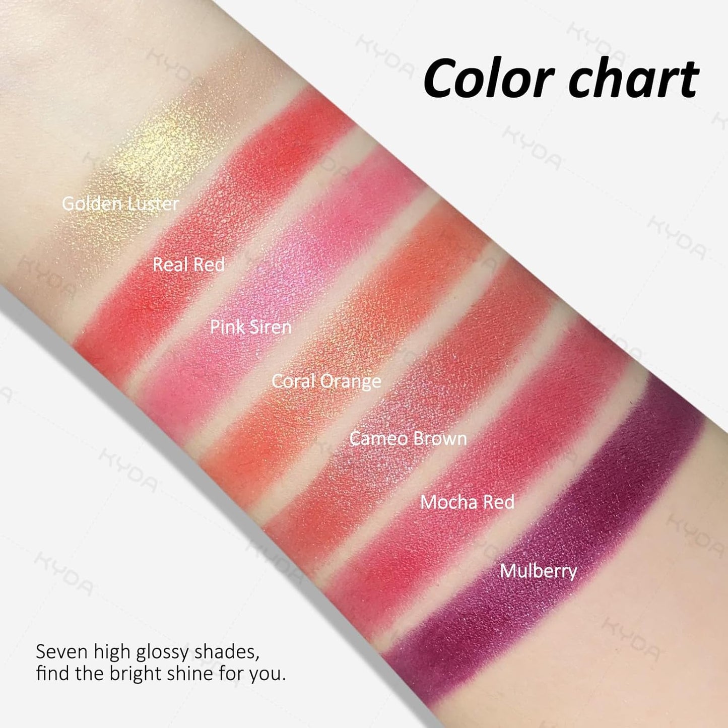 KYDA Golden Shimmer Lipstick, Metallic Pearl Lipstick, Lasting Non-sticky Glitter Lips Color, High Glossy Lips Makeup for Women, Golden Luster