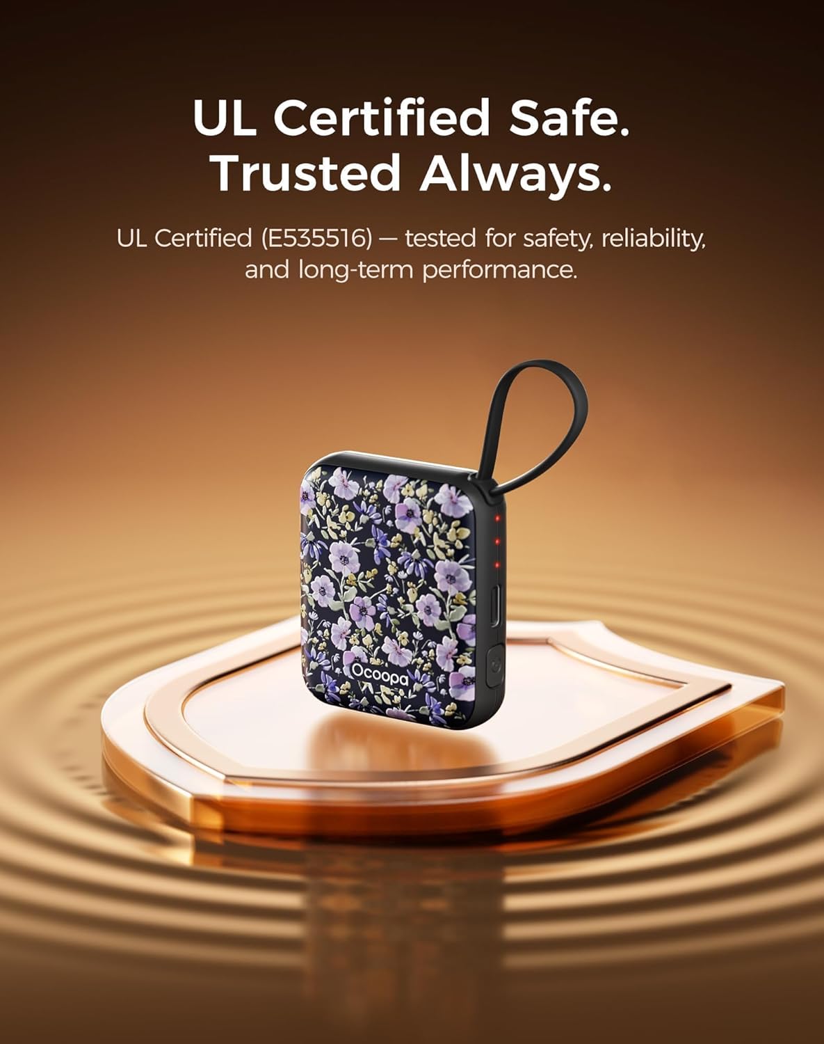 Ocoopa Hand Warmers Rechargeable UT5 Nano – Slim Electric Pocket Heater, Smart Temp Control, 14Hrs Battery, UL Safety, Artists in Bloom Design, Practical Gifts for Women, Christmas, Outdoor, Office