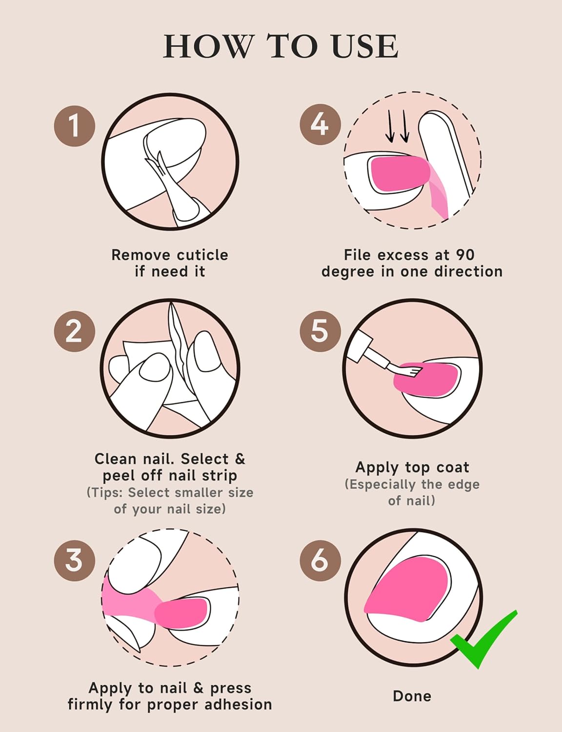 Nail Polish Strips, 44PCS Salon Quality Wraps with Top Coat, Long Lasting Gel Nail Stickers for Women Easy Apply& Remove (Red Chipotle Pink)