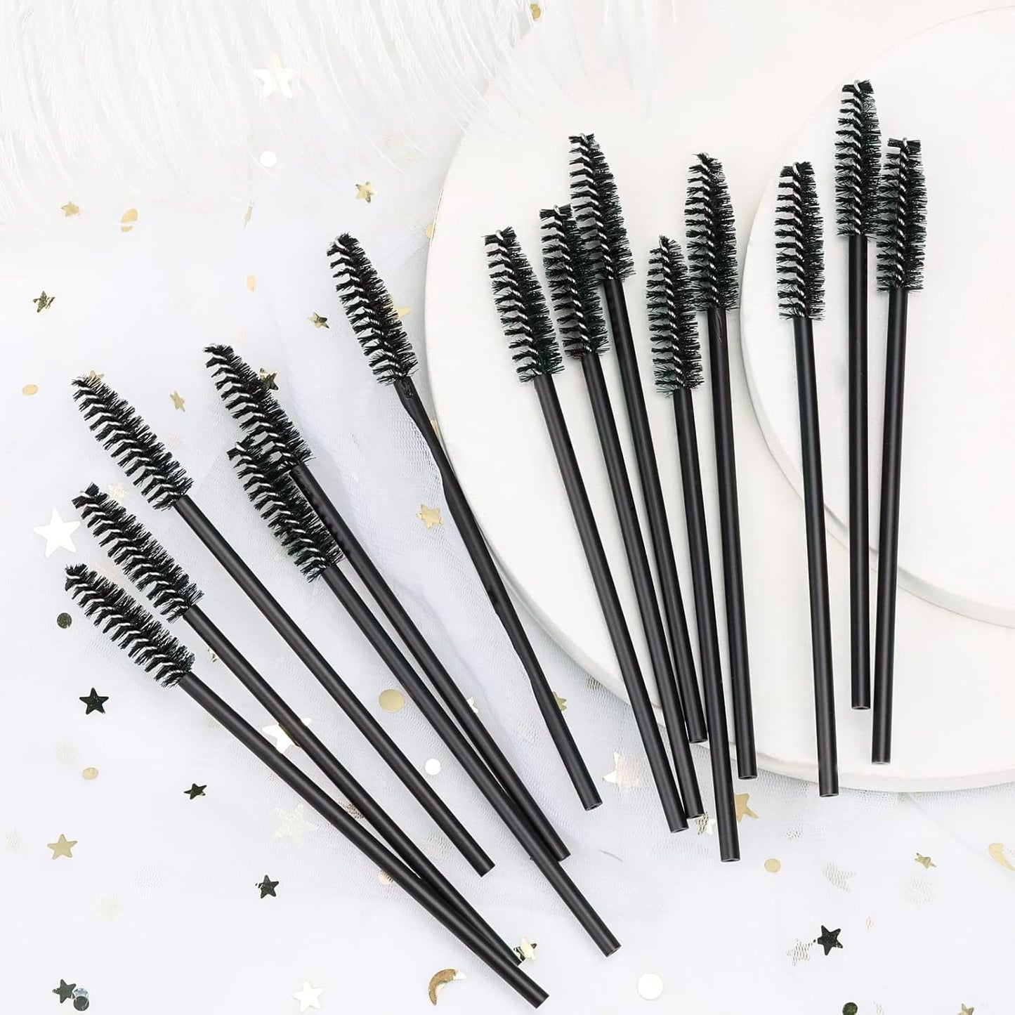 300 Disposable Spoolies Mascara Eyelash Wands Brush for Eyelash Extension Eyebrow and Makeup Color Tbestmax