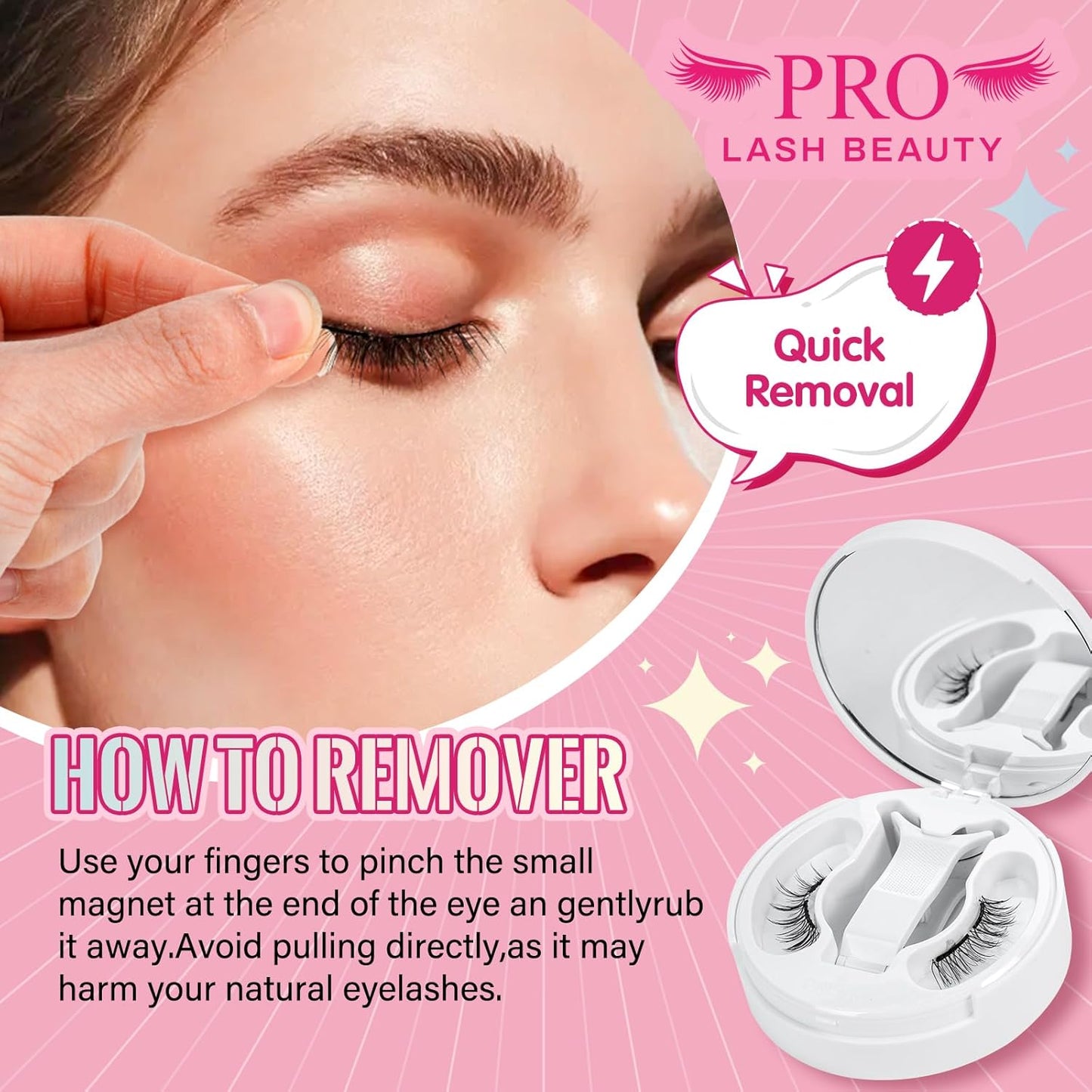 Magnetic Eyelashes Soft Magnetic Lashes With Applicator,3s Application 1s Removal No Glue Needed Long Lasting and Reusable Soft Magnet Lashes Waterproof Cruelty Easy To Wear (1Pair,Frisky)