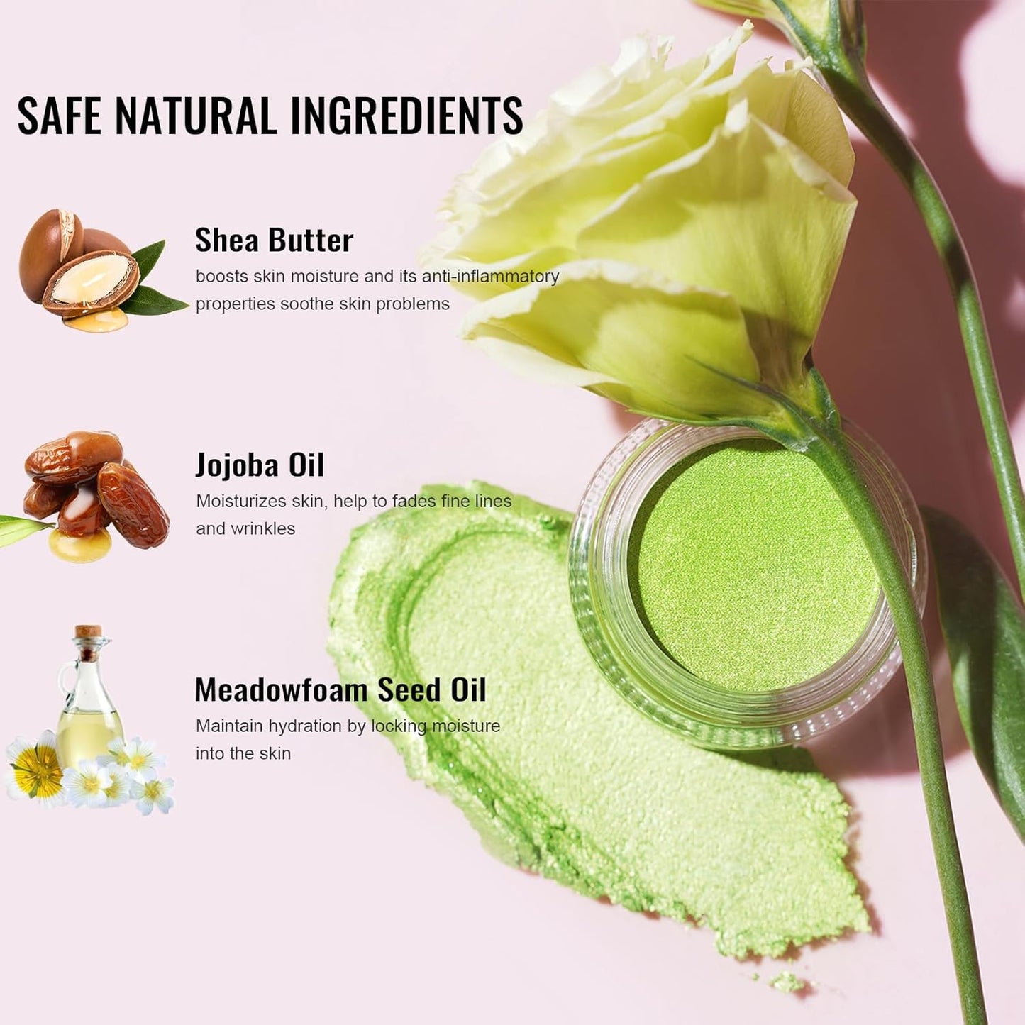 Oulac Light Pearl Cream Eyeshadow also for Highlighter Shimmer Eye Shadow Waterproof&Long Lasting with Moisturizing Formula Blendable Shimmer Eye Make-up,Vegan & Cruelty-Free,6g P04