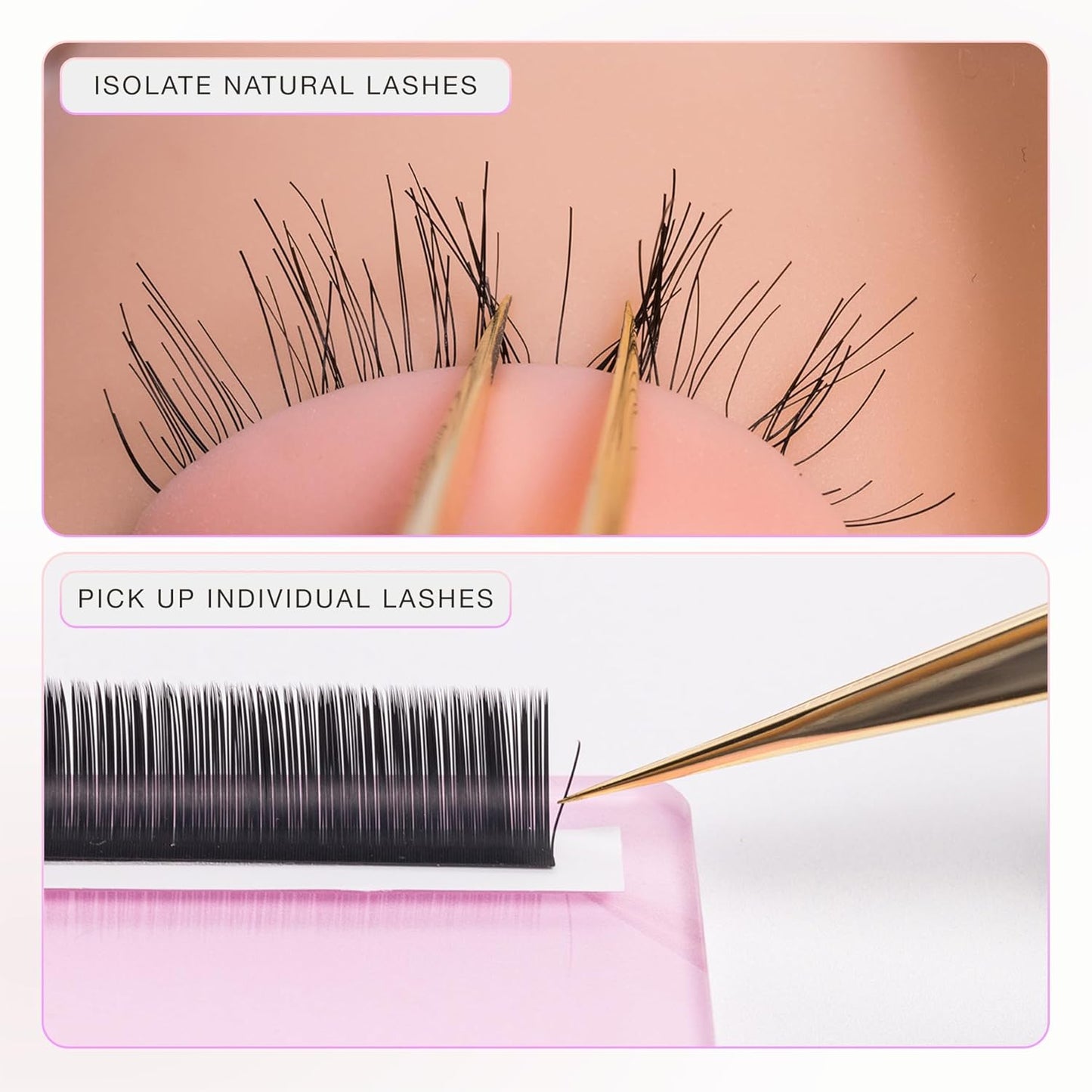 Curacoro Lash Tweezer - Professional & Precision Fiber Tip Grip Lash Tweezers for Eyelash Extensions, Multi Shapes & Purposes Tweezers for Volume, Isolation & Classic Lashes (Silver, La Classique)