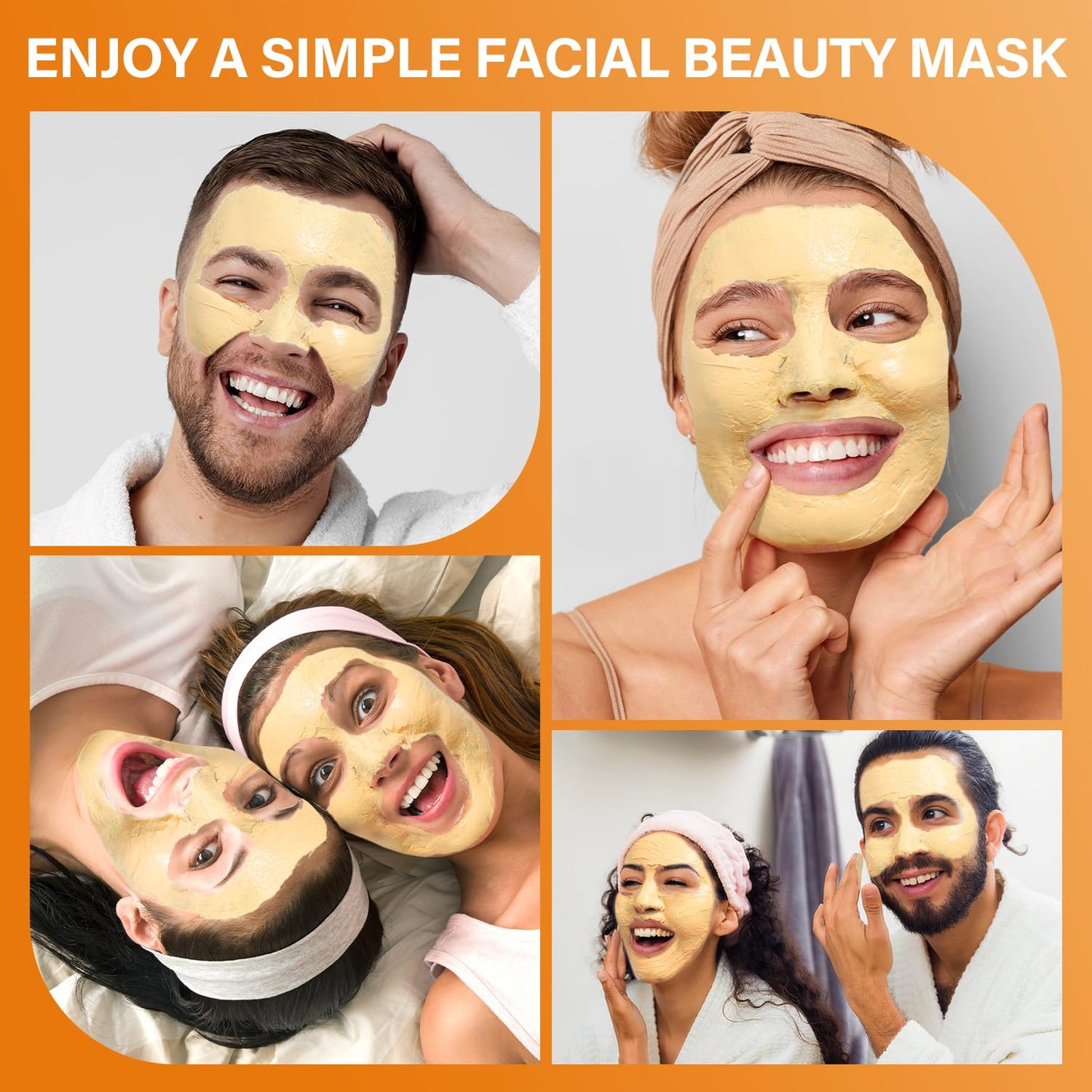 Turmeric Vitamin C Clay Mask for Dark Spots, Dull Skin, Moisturizing, Skincare Facial Mask for Blackheads and Pores Cleansing, Improve Uneven Skin Tone, Face Skincare Gift, 5.29 oz