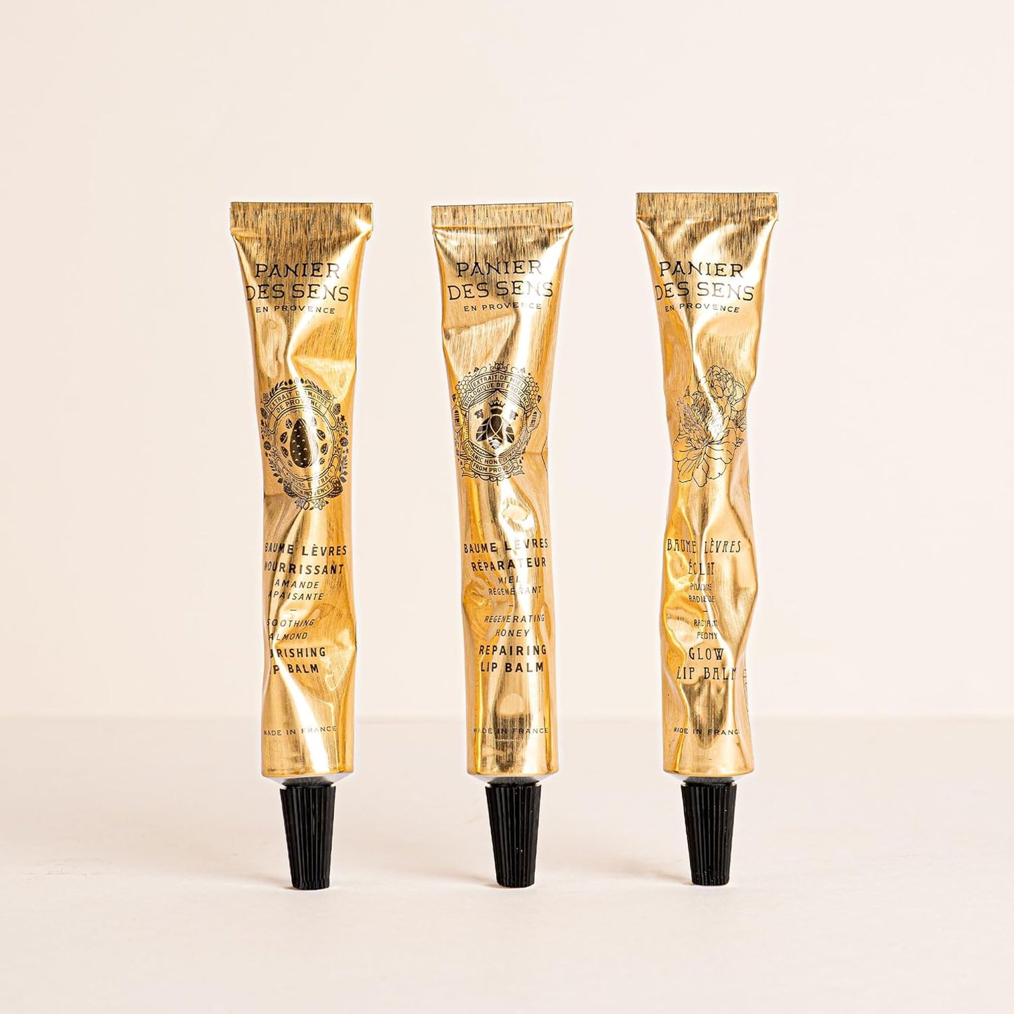 Panier des Sens - Almond Lip Balm for Women - Lip Moisturizer - Almond Extract & Almond Oil - Made in France Lip Care - 98% Natural Ingredients - Lip Balm Hydrating Nourishing for Dry Lips - 0.5 Fl oz