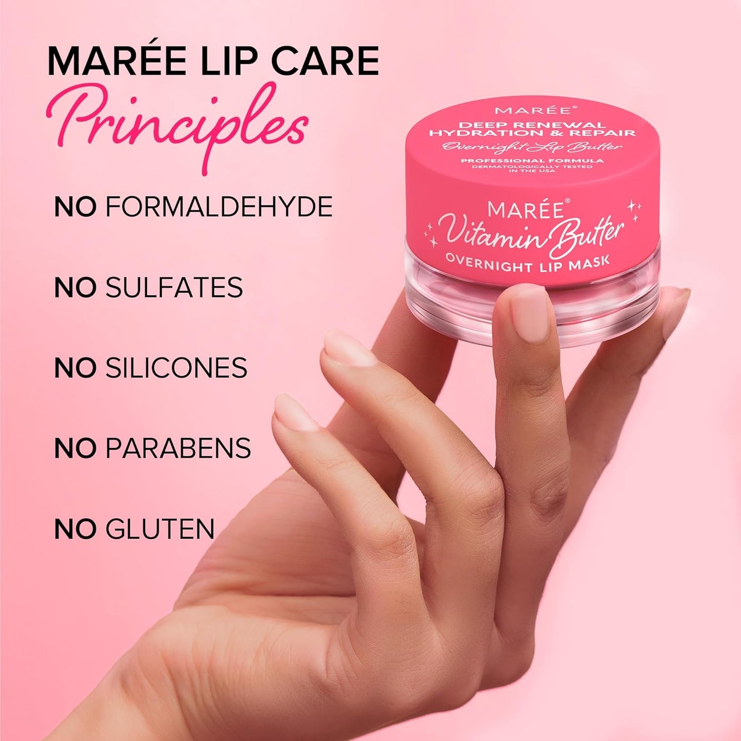 MAREE Lip Moisturizer - Lip Mask Overnight 2 Pack - Moisturizing Lips Butter Balm with Hyaluronic Acid - Lip Sleeping Mask - Lip Moisturizer For Very Dry Lips Care - Hidratante de Labios Care Products