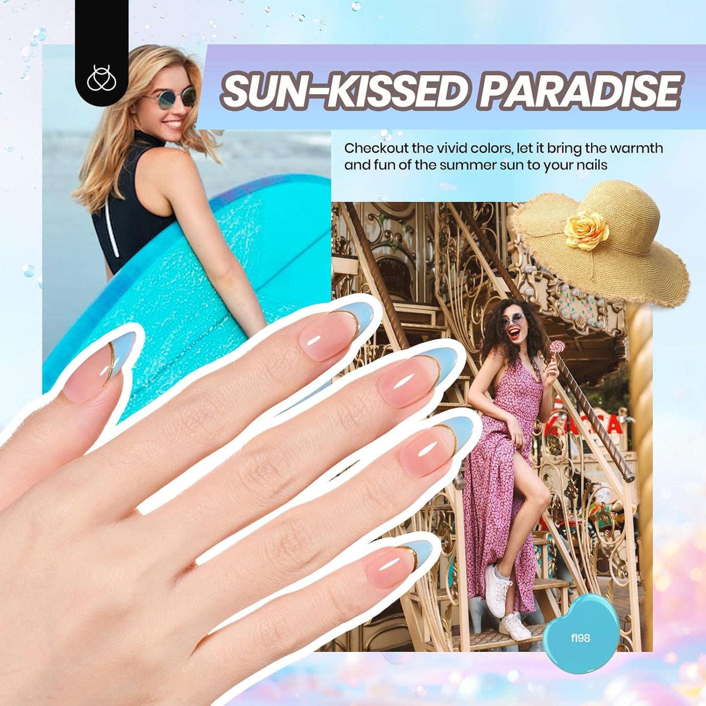 Beetles Gel Nail Polish Kit with U V Light - 32 Colors Gel Polish 54 Pcs Nail Kits with Base and Glossy Top Coat Soak Off DIY Salon Beginner-friendly Manicure Nails Stuff Gifts for Women Teens Girls