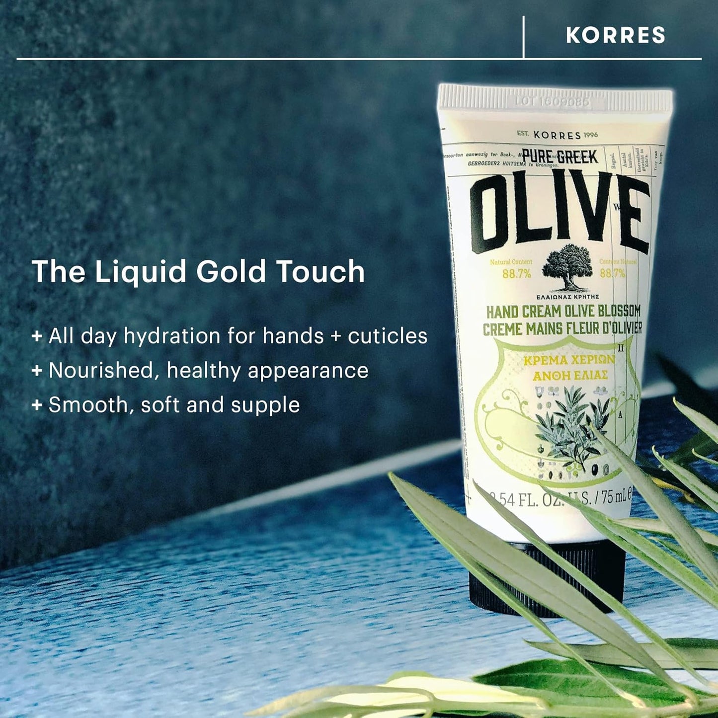 KORRES Body Care Collection, Pure Greek Olive Oil Shower Gel, Body Lotion and Hand Cream Moisturizer for Dry Skin, Moisturizing and Hydrating for Smooth, Supple Skin, Olive Blossom, 3 Piece Gift Set