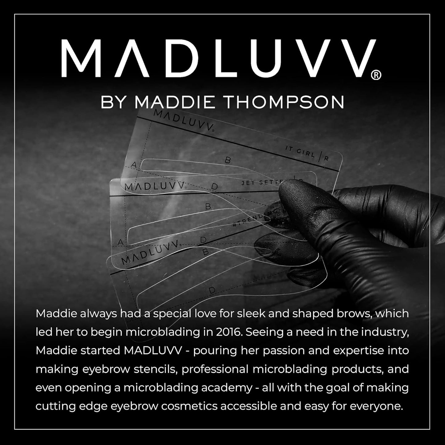 MADLUVV Eyebrow Shaper Stencils – 6 Reusable Stencils for Microblading, Brow Mapping & Shaping – Petite & Regular Sizes – for PMU & Semi-Permanent Makeup Artists - Straight Up Set