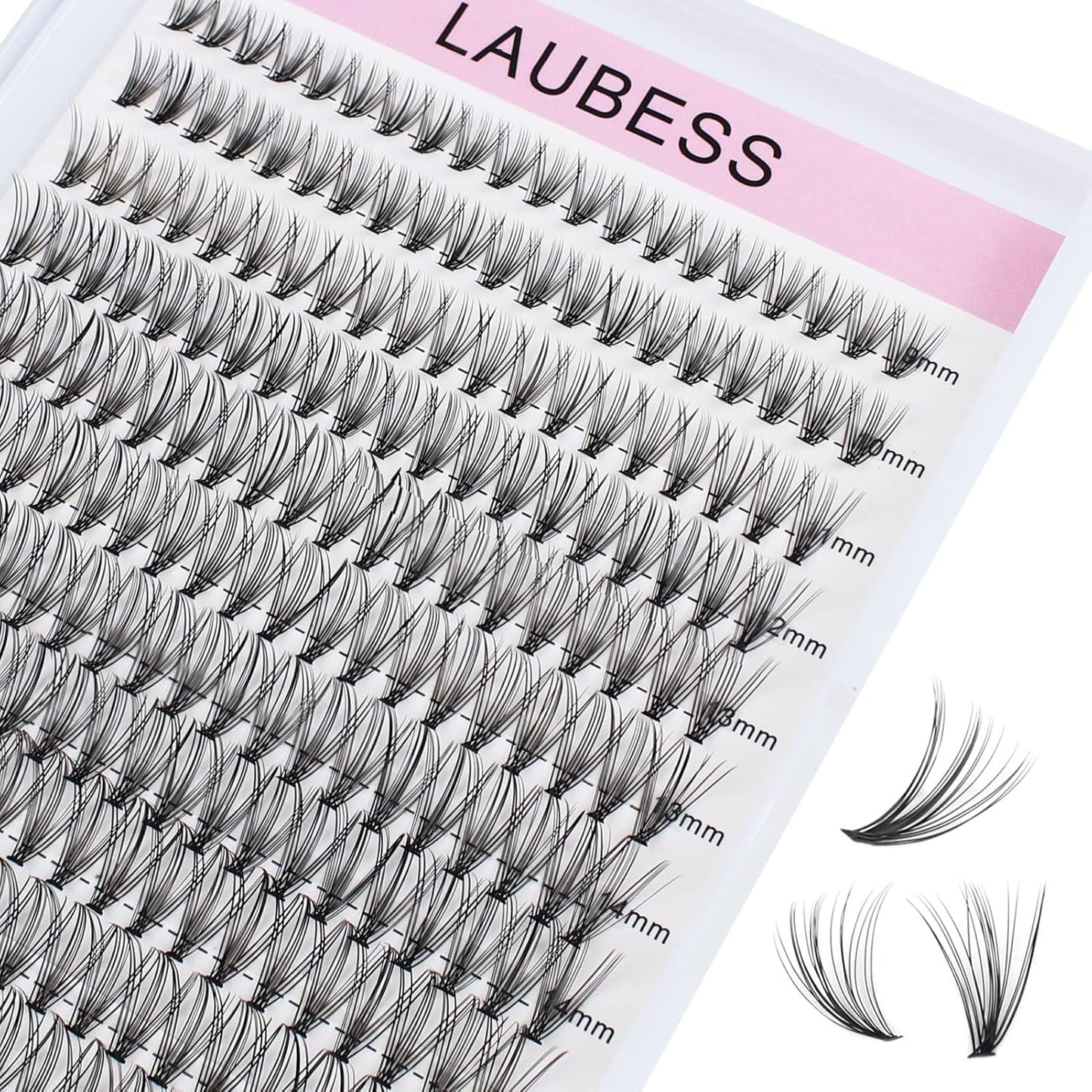 Lash Clusters LAUBESS Individual Lashes Waterproof Eyelash Clusters Mixed Tray Cluster Eyelash Extensions Soft Cluster Lashes for Beginners(20D-0.07D-9-16)