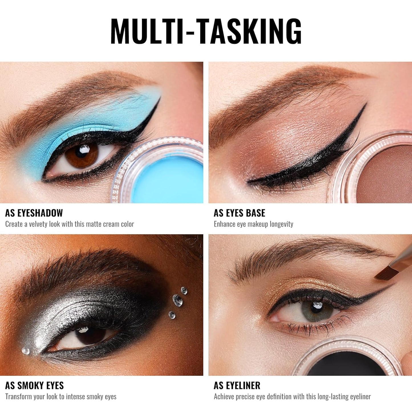 Oulac Matte Eyeshadow 3-in-1 Eyeshadow Eye Primer&Eyeliner Highly Pigmented Waterproof Smudge-proof Long Lasting Wear Smooth&Blendable Formula for Natural Look,Vegan & Cruelty-Free,CM08