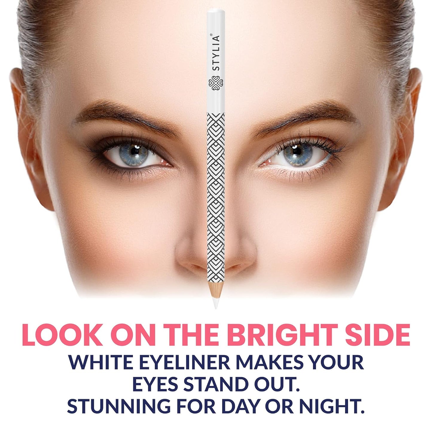 Stylia Waterproof White Eyeliner Pencil For Women – Long-Lasting Microblading Supplies Brow Pencil, Perfect for Defining, Highlighting & Brightening Eyes (12PC White)