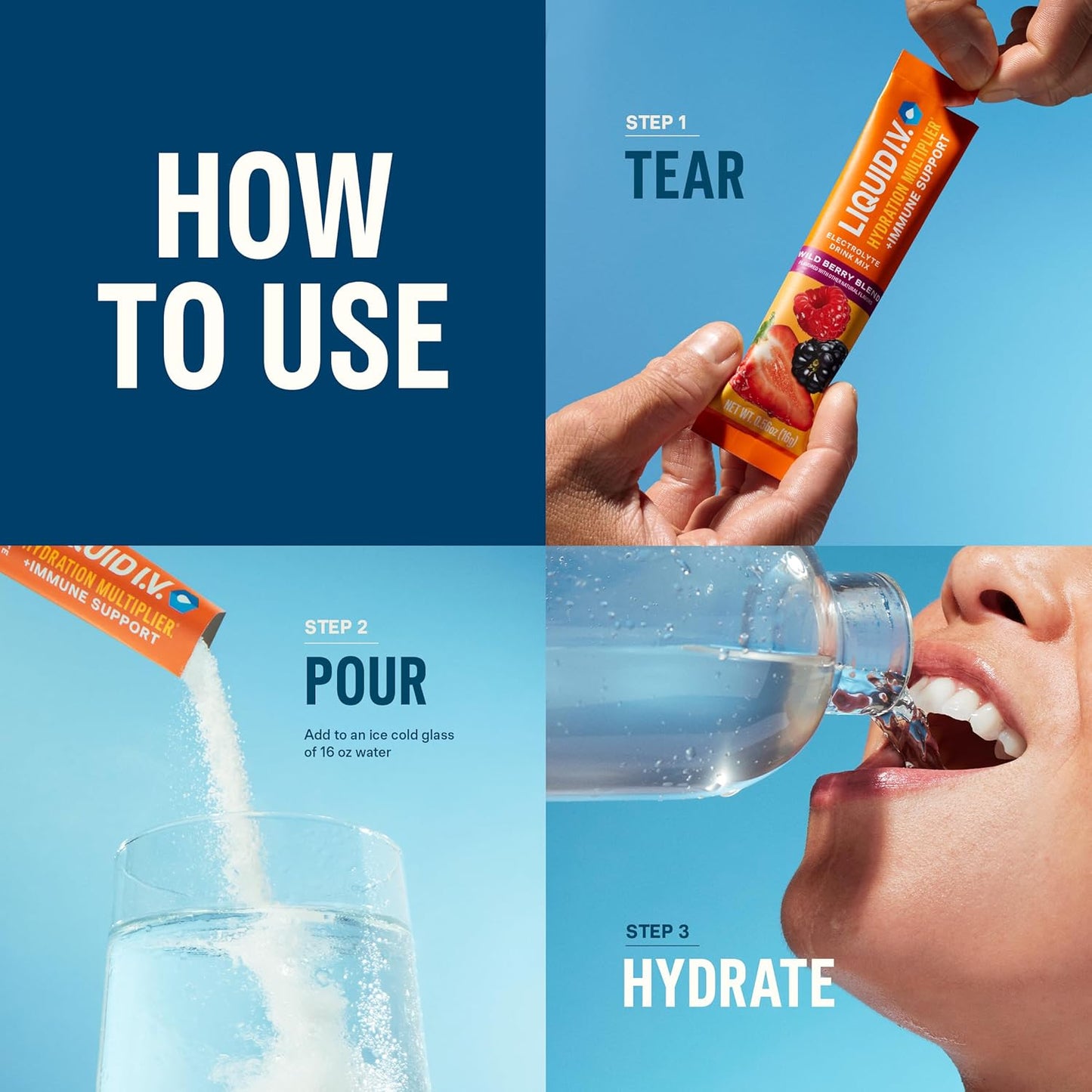 Liquid I.V.® Hydration Multiplier +Immune Support - Mango Passionfruit | Electrolyte Powder Drink Mix | 1 Pack (14 Servings)