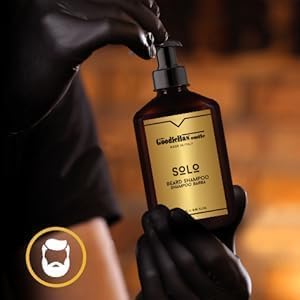 The Goodfellas' smile. Nourishing Beard Shampoo, 250ml/8.5 oz, Made in Italy, Solo (Sanalwood & Mandarin)