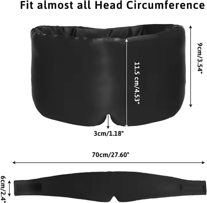 100% Mulberry Silk Sleep Mask, Large Adjustable Eye Cover for Sleeping, Comfortable, Pressure-Free and Breathable Sleeping Masks for Women Men - DarkBlue