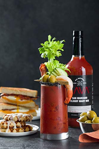 (3 Pack) LAVA Premium Bloody Mary Mix; Italian San Marzano Tomatoes, No Artificial Sweeteners, Vegan, Ready to Use, No Added Sugar, 1-Liter (33.8oz) Glass