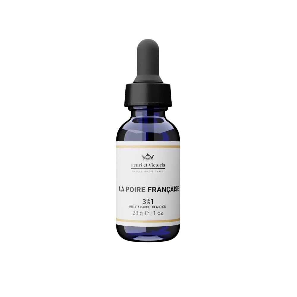 Beard Oil La Poire Française Fragrance | Canadian Made by Skilled Artisan | Moisturizing, Non-Greasy, Natural Ingredients