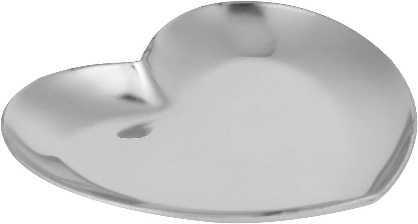Nail Palette, Nail Palette Nail Palette Heart Shaped Art Palette Stainless Steel Palette Makeup DIY Paint Color Mixing Tray Nail Art Palette Resin(Silver)