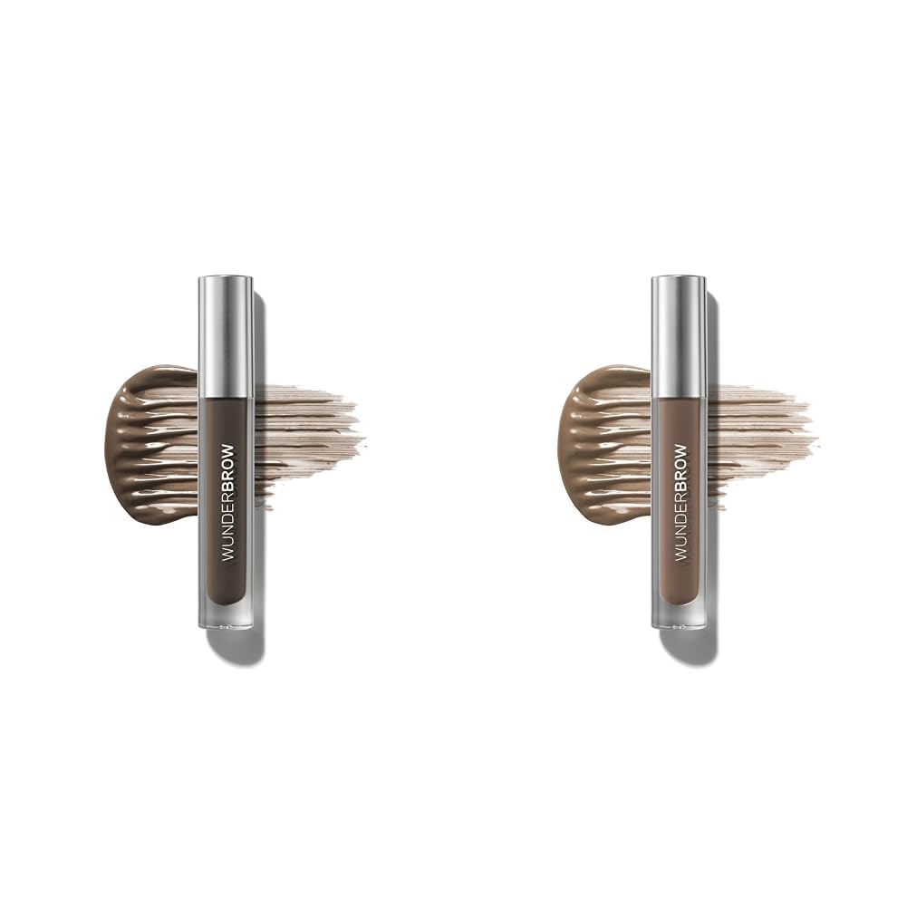 WUNDERBROW Waterproof Eyebrow Gel Bundle with Black/Brown and Brunette Shades, Vegan and Cruelty-Free