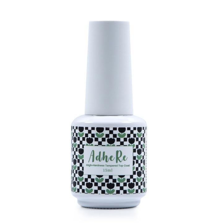 ADHERE Gel Top Coat- 15ML/0.5fl oz Top Coat Gel Nail Polish， Glossy Shine Finish and Long Lasting, Soak Off Nail Lamp Gel,for Home DIY and Nail Salon