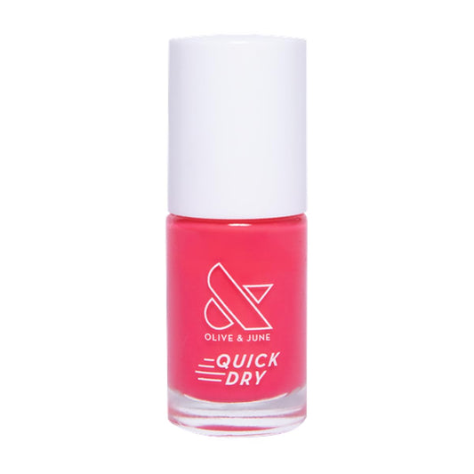 Olive & June Quick Dry Nail Polish | Instant Fast-Drying Smudgeproof Color | 15-free Vegan Cruelty-Free Formula | Lasts up to 5 Days | Salon-Quality Manicure Pedicure at Home |Pomodoro Tomato Red-Pink
