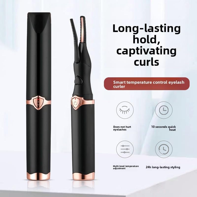 Peshoriadm Eyelash Curler, 2-in-1 Electric Heated Eyelash Curler, 3 Temperature Modes, USB Rechargeable Eyelash Styling Tool,Natural Curling for Women Makeup Tools (White)