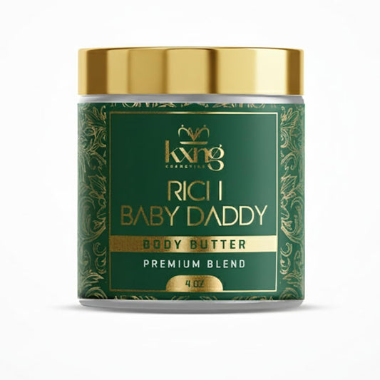 KXNG Cosmetics, Body Butter, Organic Skin Care for Men and Women, Body Moisturizer Lotions and Creams, Raw Shea Butter, Cocoa Butter, Mango, Coconut Oil, Hand, Foot, All Skin Types (Rich Baby Daddy)