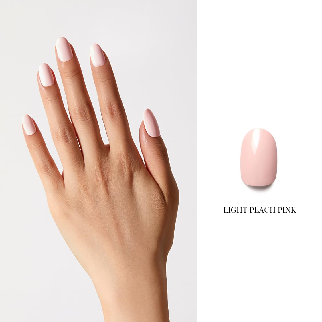 NAILOG One Step Light Pink Gel Nail Polish 12ml Top Coat Color Gel Base 3-In-1 Formula Soak Off UV Gel Polish for Home DIY & Gifting | Light Peach Pink