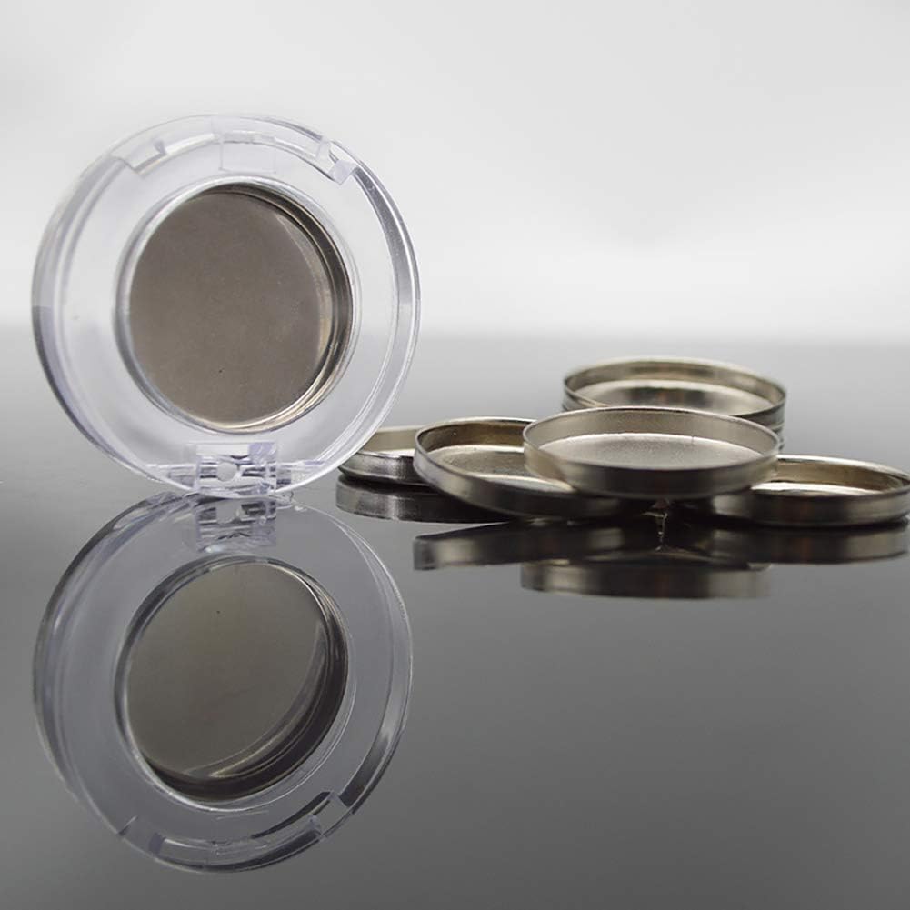 50 Pcs 26mm Empty Round Metal Tin Palette Pans Cosmetic Eyeshadow Blush Organizer for Magnets Cosmetic Palettes