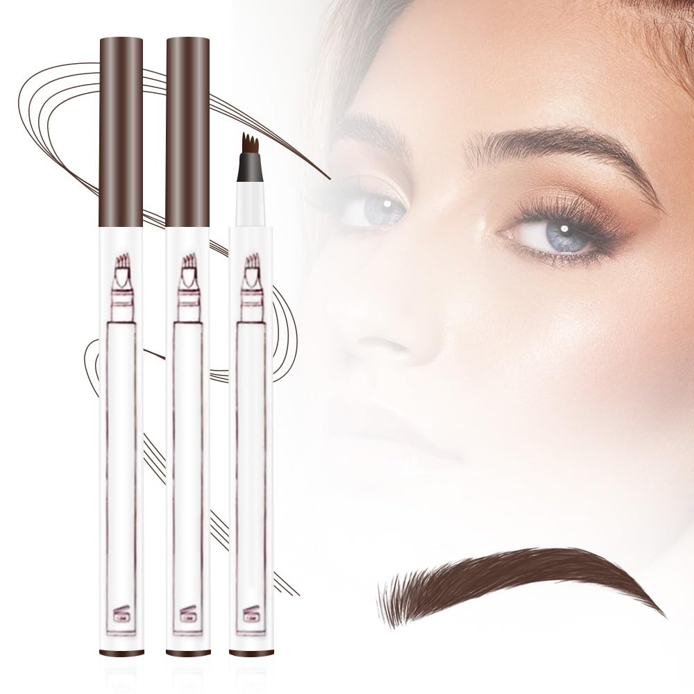 2025 Upgrade Waterproof Brow Pencil with Micro-Fork Tip,3D Magic Eyebrow Pencil 4-Head Split Waterproof Long-lasting Eyebrow Pencil,Natural Makeup Fine Stroke Eyebrow Tattoo Pencils (Light Brown)