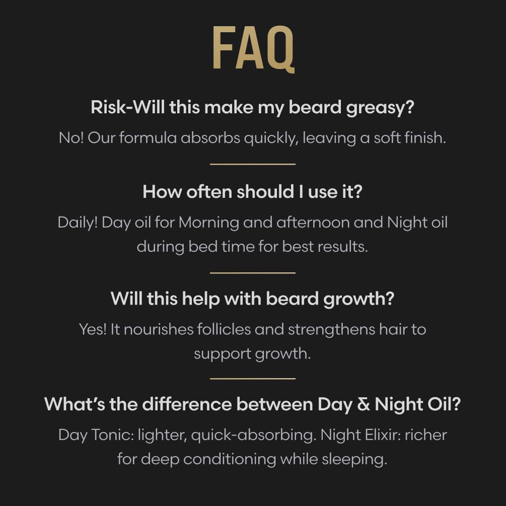 The Beard Struggle - Day Liquid Tonic Beard Oil - Gold Collection, Asgardian Secret - Beard Oil for Men - Moisturize, Softens Hair, Reduces Itch - Day Time Beard Growth Oil (1 Fl oz)