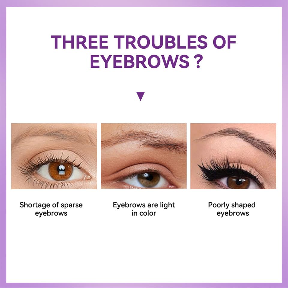 2Pcs Peel Off Eyebrow Tint Gel - Waterproof & Sweatproof All-Day Wear, Transfer-Resistant Tattoo Effect, All Skin Types + Mother’s Day Gift Set, 01#Black