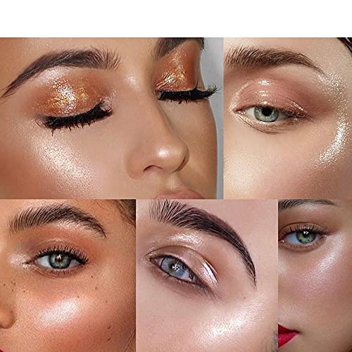 2 Pack Body Luminizer, High Gloss Waterproof Body Luminizer Glitter Face Shimmer Moisturizer Lotion Tan Cream Foundation Makeup Bronzer(101 Rose Gold)